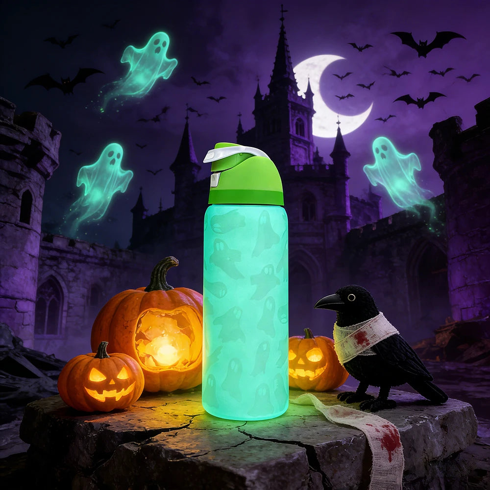Owalaa nightlight ghost 32oz/945ml stainless steel insulated water bottle with straw,for daily sports outdoor,perfect gift