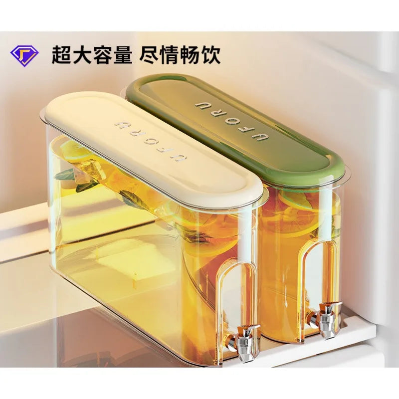 Refrigerator Cold Bottle with Faucet Household Large Capacity Airtight Gap Water Jar Food Grade Plastic Juice Water Pitcher